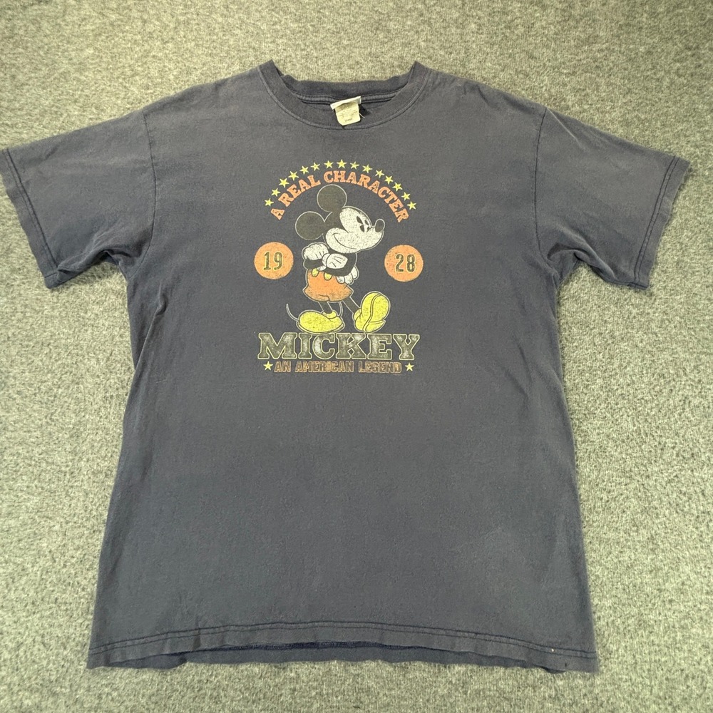Disney Store Mickey Mouse T Shirt A Real Character 1928 Vintage Mens Large